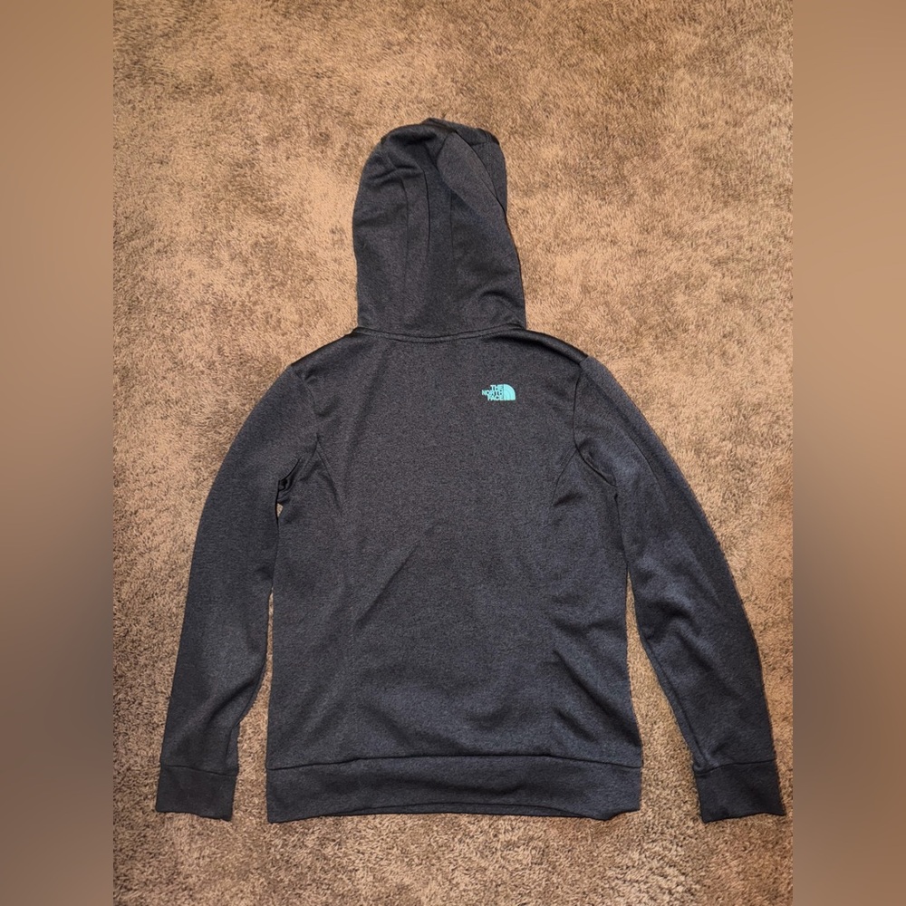 The North Face Black Jacket with Aqua Hood Lining - Picture 2 of 3